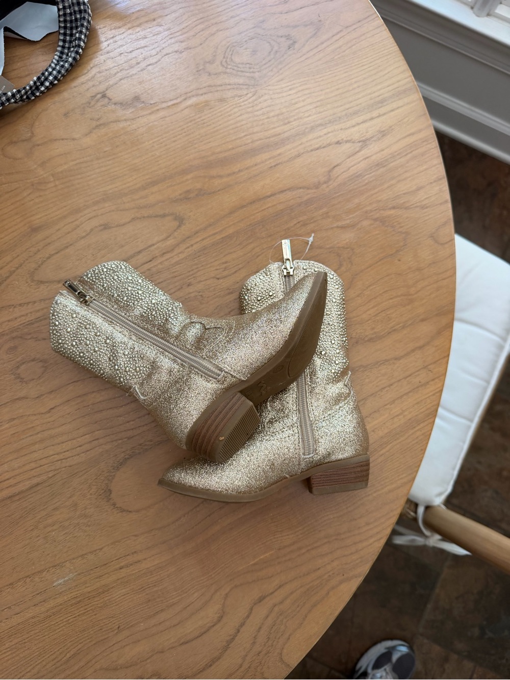 Nina Girls' Gold Glitter Mid-Calf Boots
